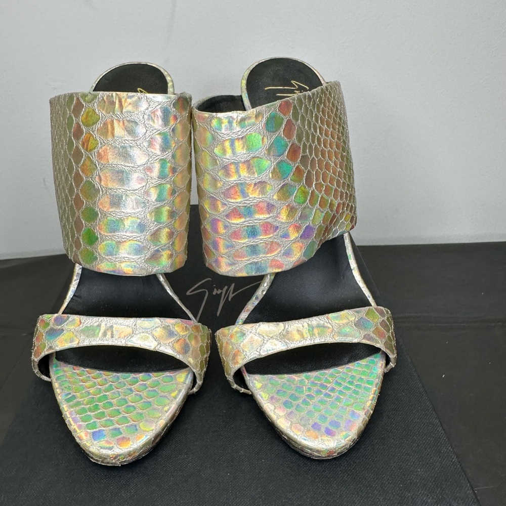 Giuseppe Zanotti Silver Heels Shimmering Metallic Elegance